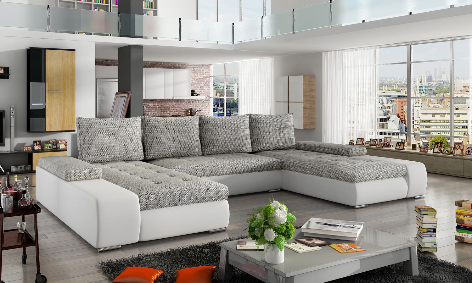 Corner Sleeper Sofa Marino 3 | size: Width: 363cm, Height: 88cm, Depth: 53cm | color: Berlin/Soft | image: 1 | variant: 1016092