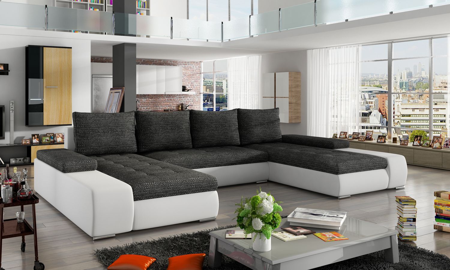Corner Sleeper Sofa Marino | size: Width: 363cm, Height: 88cm, Depth: 53cm | color: Berlin/Soft | image: 1 | variant: 1016089