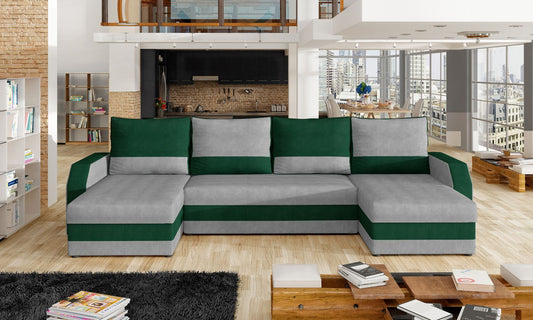 Corner Sleeper Sofa Marion 7 | size: Width: 307cm, Height: 85cm, Depth: 52cm | color: Kronos/Paros | image: 1 | variant: 1016109