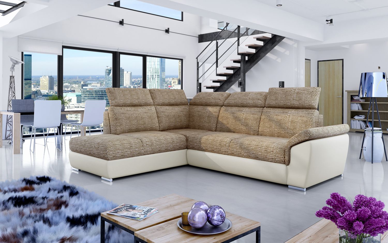 Corner Sleeper Sofa Melton Mowbray 43 | size: Width: 260cm, Height: 102cm, Depth: 60cm | color: Berlin/Soft | image: 1 | variant: 1016878