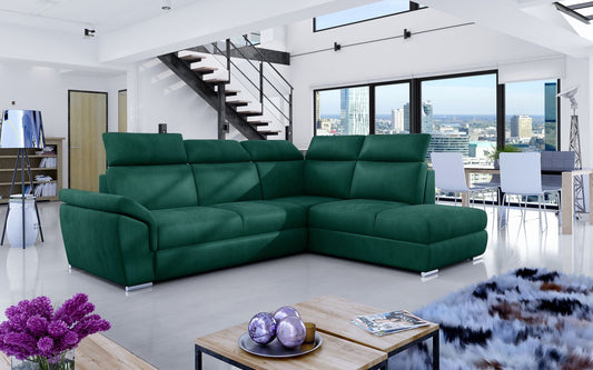 Corner Sleeper Sofa Melton Mowbray 7 | size: Width: 260cm, Height: 102cm, Depth: 60cm | color: Green | image: 1 | variant: 1016842