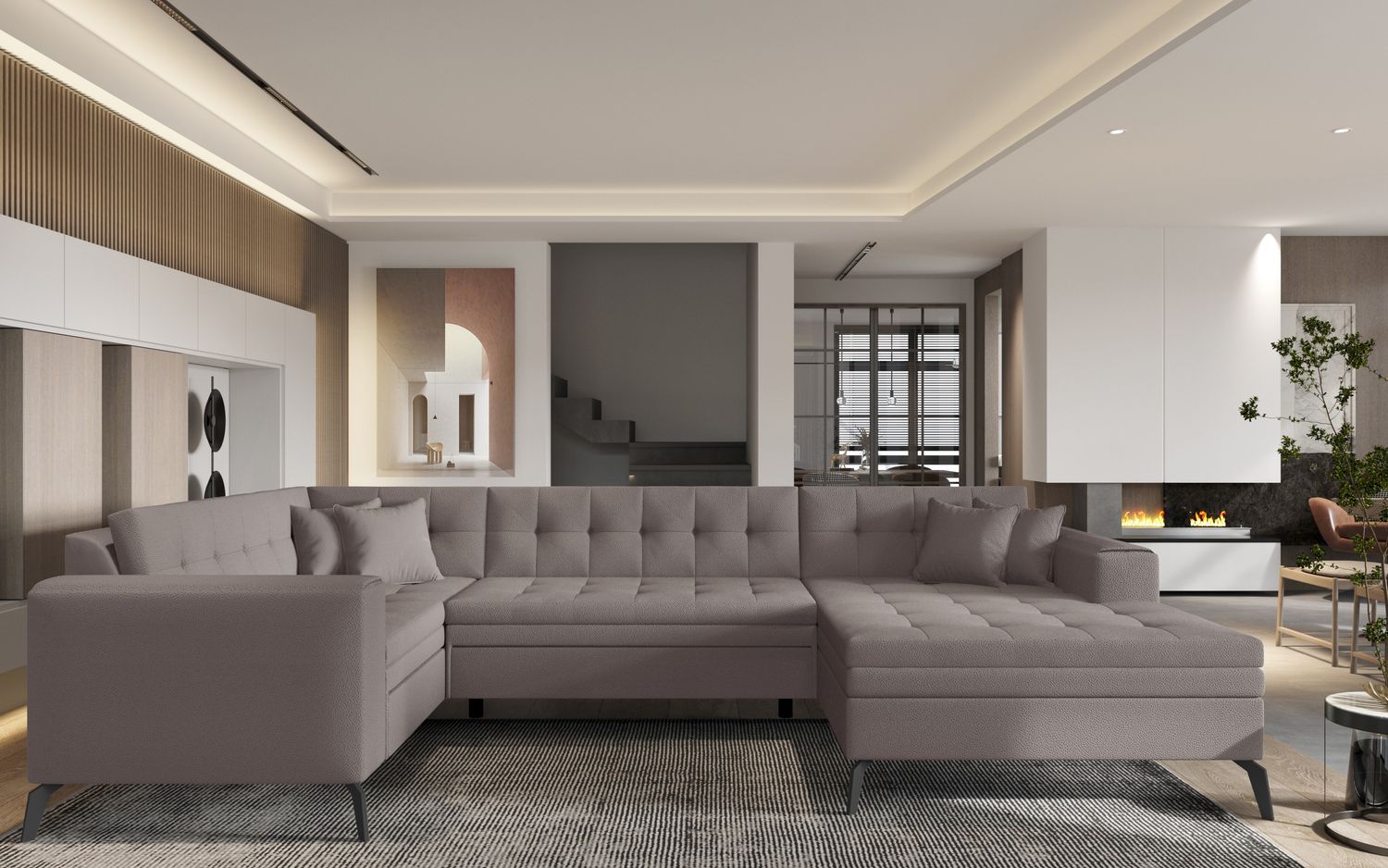 Corner Sleeper Sofa Montez 19 | size: Width: 340cm, Height: 93cm, Depth: 180cm | color: Savoi | image: 1 | variant: 1014918