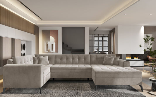 Corner Sleeper Sofa Montez 23 | size: Width: 340cm, Height: 93cm, Depth: 180cm | color: Sola | image: 1 | variant: 1014922