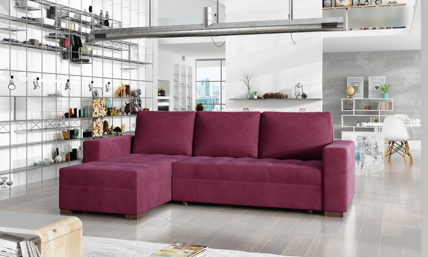 Corner Sleeper Sofa Newark 27 | size: Width: 237cm, Height: 90cm, Depth: 57cm | color: Mat/Velvet | image: 1 | variant: 1016186