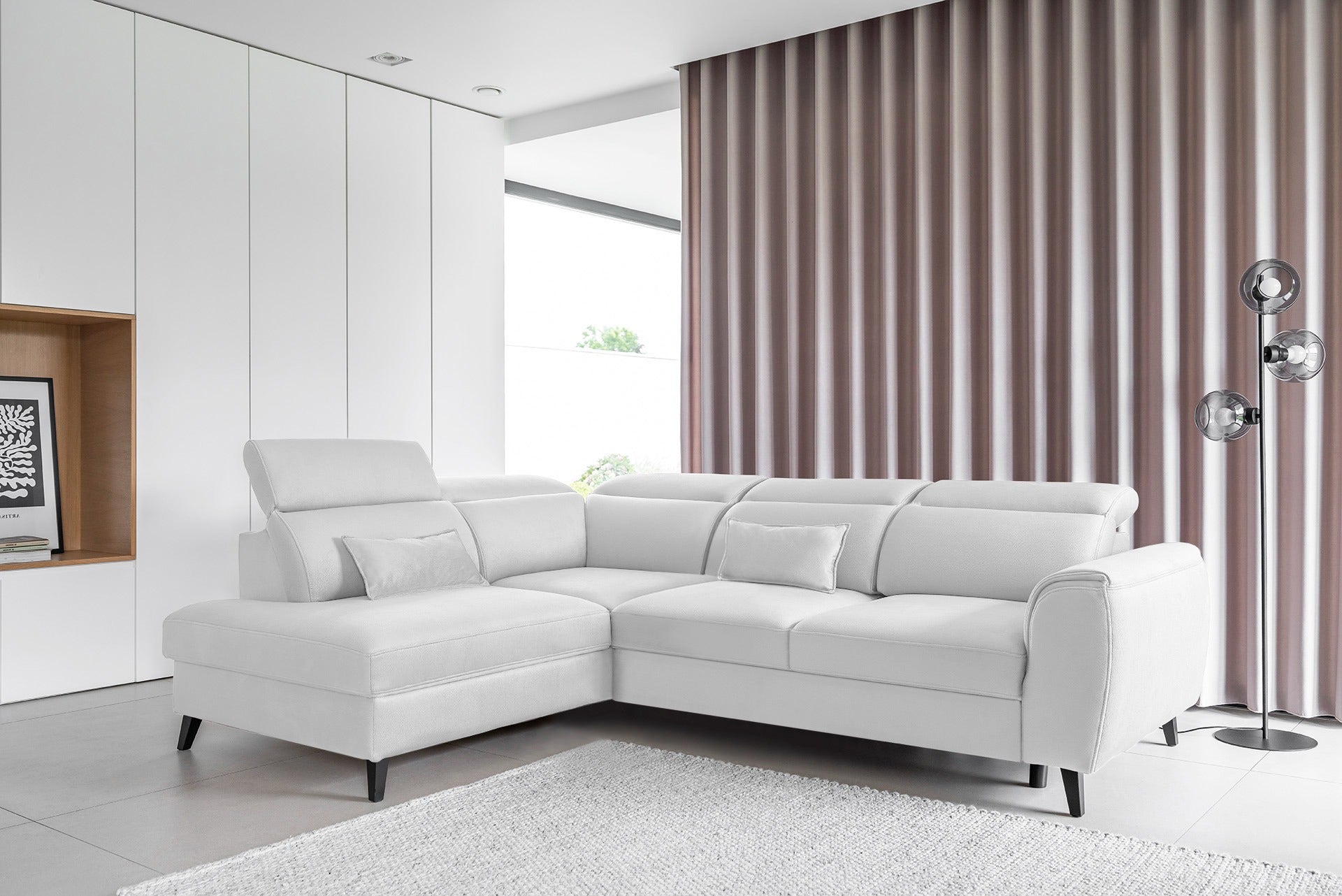 Corner Sleeper Sofa Noble | size: Width: 255cm, Height: 100cm, Depth: 201cm | color: Savoi | image: 1 | variant: 1015051