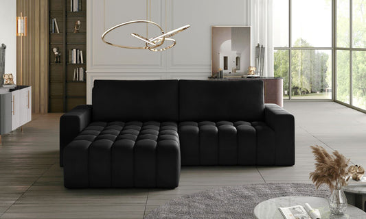 Corner Sleeper Sofa Norwich 2 | size: Width: 250cm, Height: 92cm, Depth: 175cm | color: Mat/Velvet | image: 1 | variant: 1015141