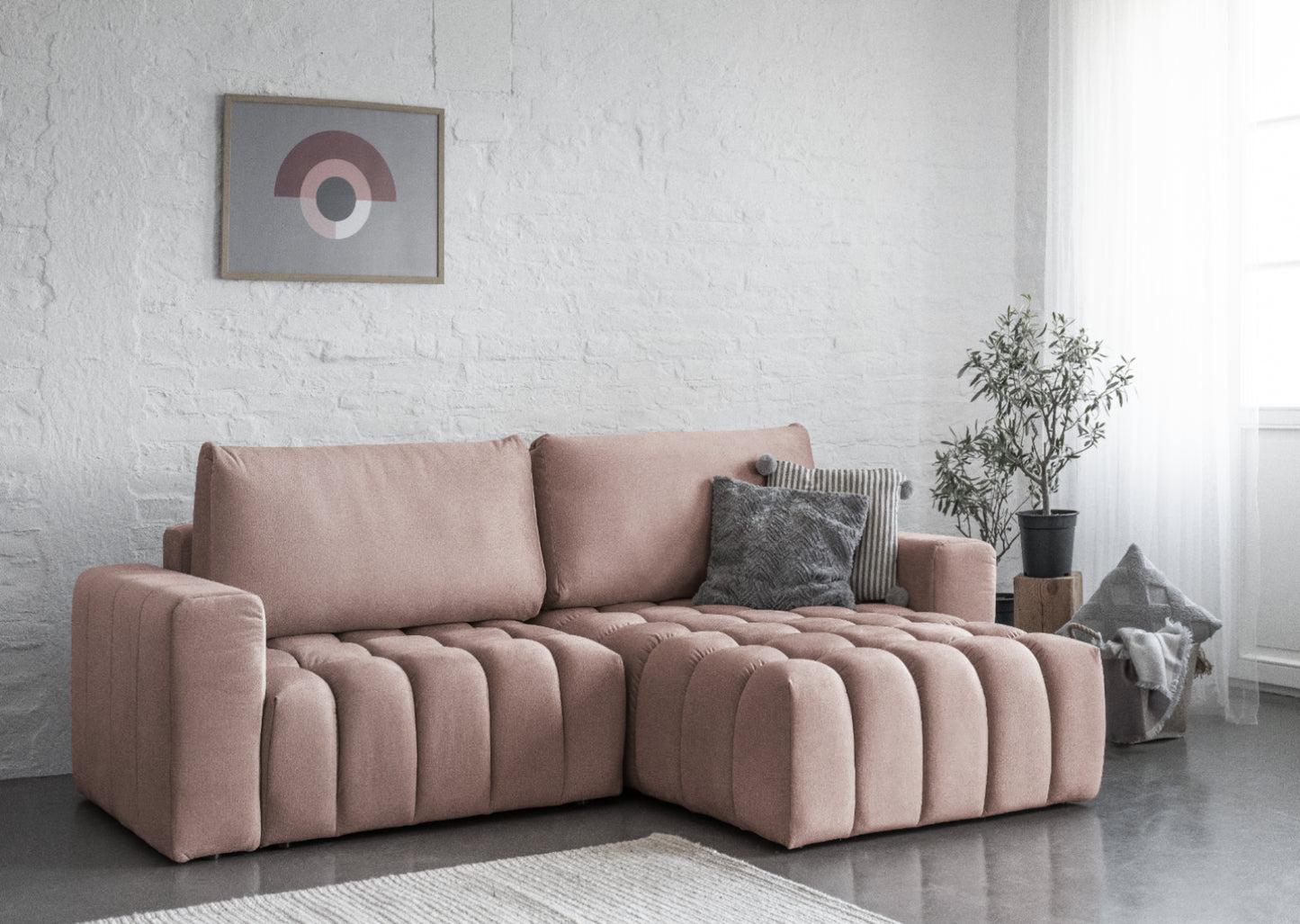 Corner Sleeper Sofa Norwich 20 | size: Width: 250cm, Height: 92cm, Depth: 175cm | color: Monolith | image: 1 | variant: 1015159