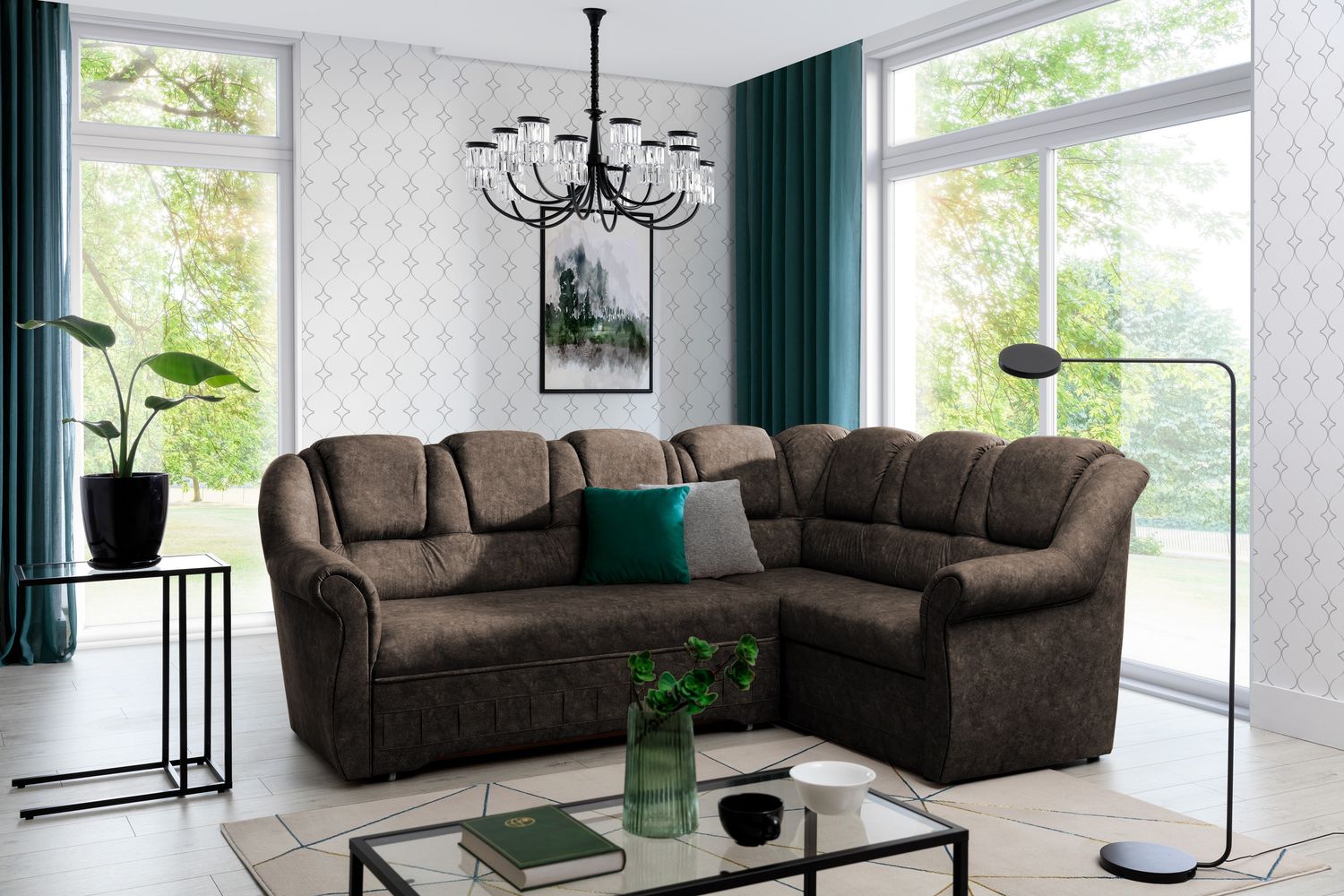 Corner Sleeper Sofa Oakham 36 | size: Width: 243cm, Height: 105cm, Depth: 190cm | color: Dora | image: 1 | variant: 1016800