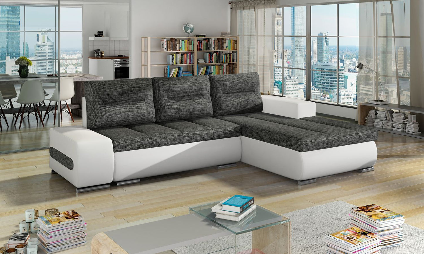 Corner Sleeper Sofa Ottavio 1 | size: Width: 275cm, Height: 85cm, Depth: 180cm | color: White/Grey | image: 1 | variant: 1014004