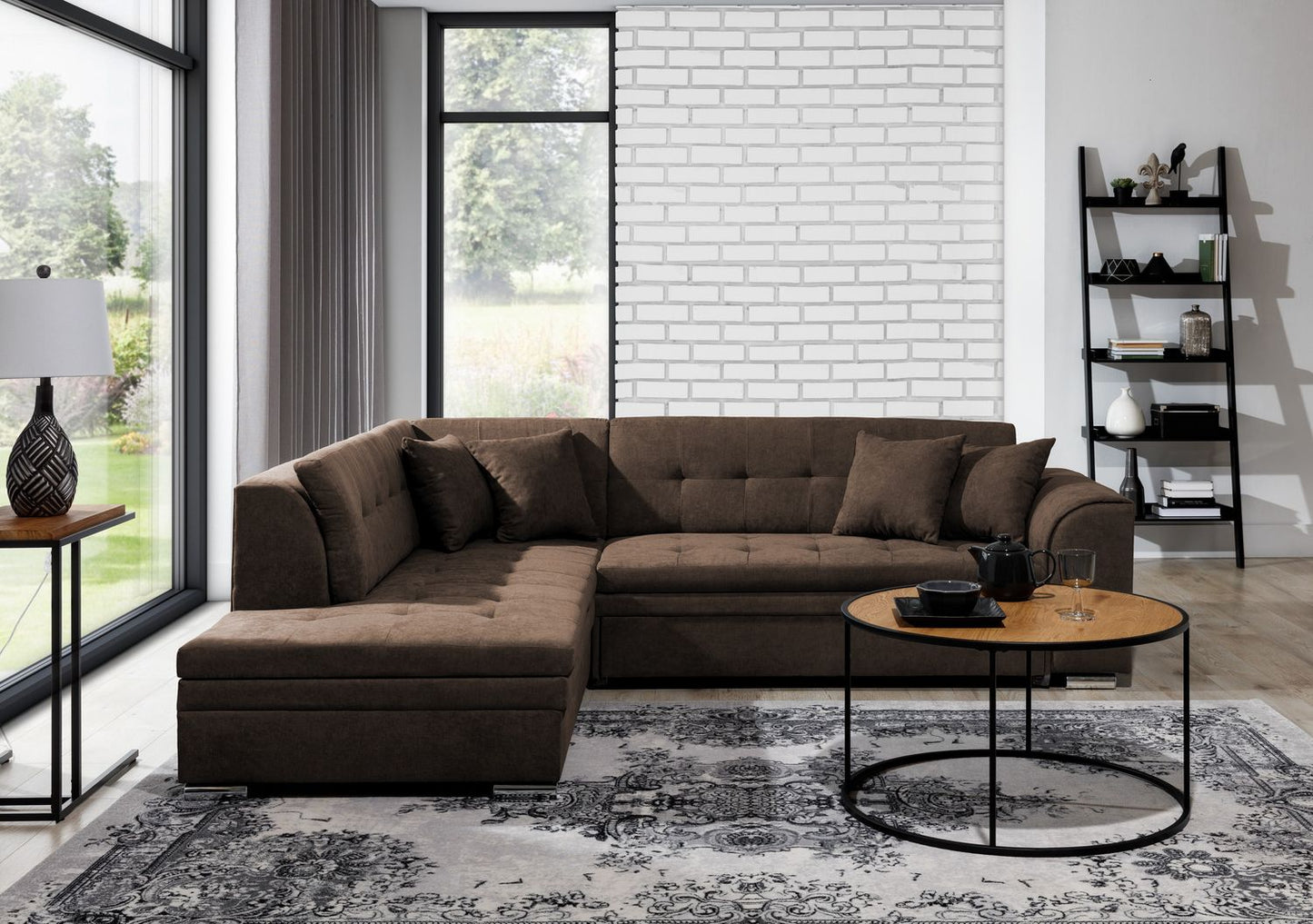 Corner Sleeper Sofa Pieretta 14 | size: Width: 260cm, Height: 80cm, Depth: 205cm | color: Poco | image: 1 | variant: 1016298