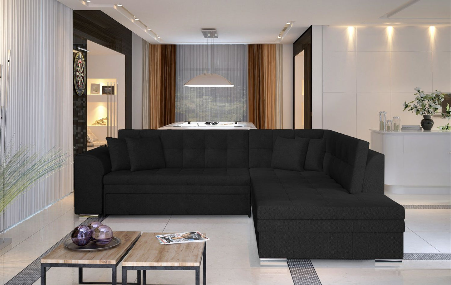 Corner Sleeper Sofa Pieretta 30 | size: Width: 260cm, Height: 78cm, Depth: 207cm | color: Kronos | image: 1 | variant: 1016314