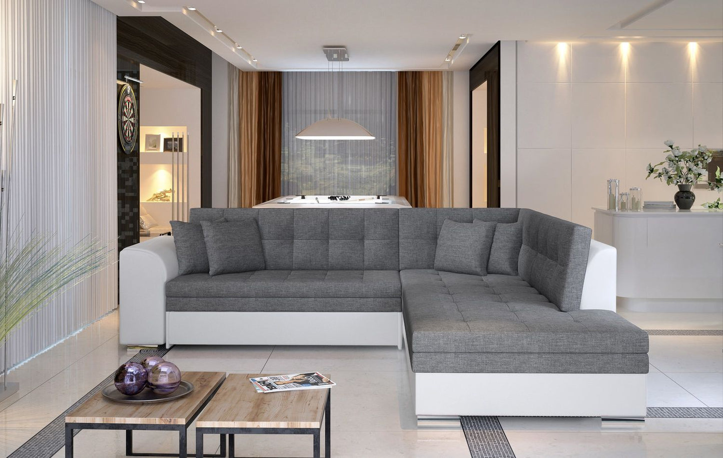 Corner Sleeper Sofa Pieretta 35 | size: Width: 260cm, Height: 80cm, Depth: 58cm | color: Sawana/Soft | image: 1 | variant: 1016319