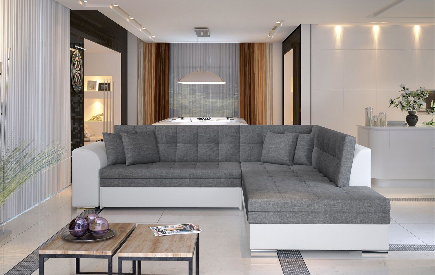 Corner Sleeper Sofa Pieretta 35 | size: Width: 260cm, Height: 80cm, Depth: 58cm | color: Sawana/Soft | image: 1 | variant: 1016319