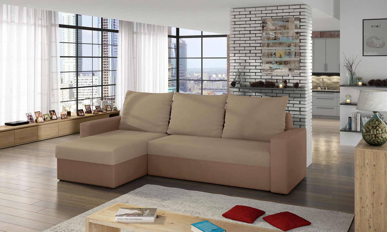 Corner Sleeper Sofa Pitlochry 3 | size: Width: 237cm, Height: 90cm, Depth: 57cm | color: Alova | image: 1 | variant: 1016814