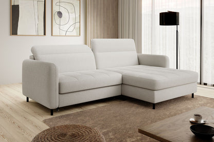 Corner Sleeper Sofa Portree 1 | size: Width: 228cm, Height: 100cm, Depth: 165cm | color: White | image: 1 | variant: 1014978