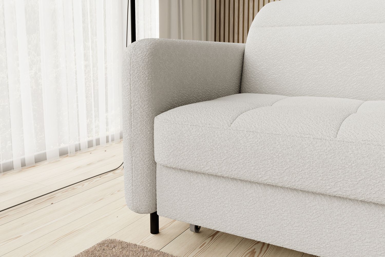 Corner Sleeper Sofa Portree 1 | size: Width: 228cm, Height: 100cm, Depth: 165cm | color: White | image: 5 | variant: 1014978