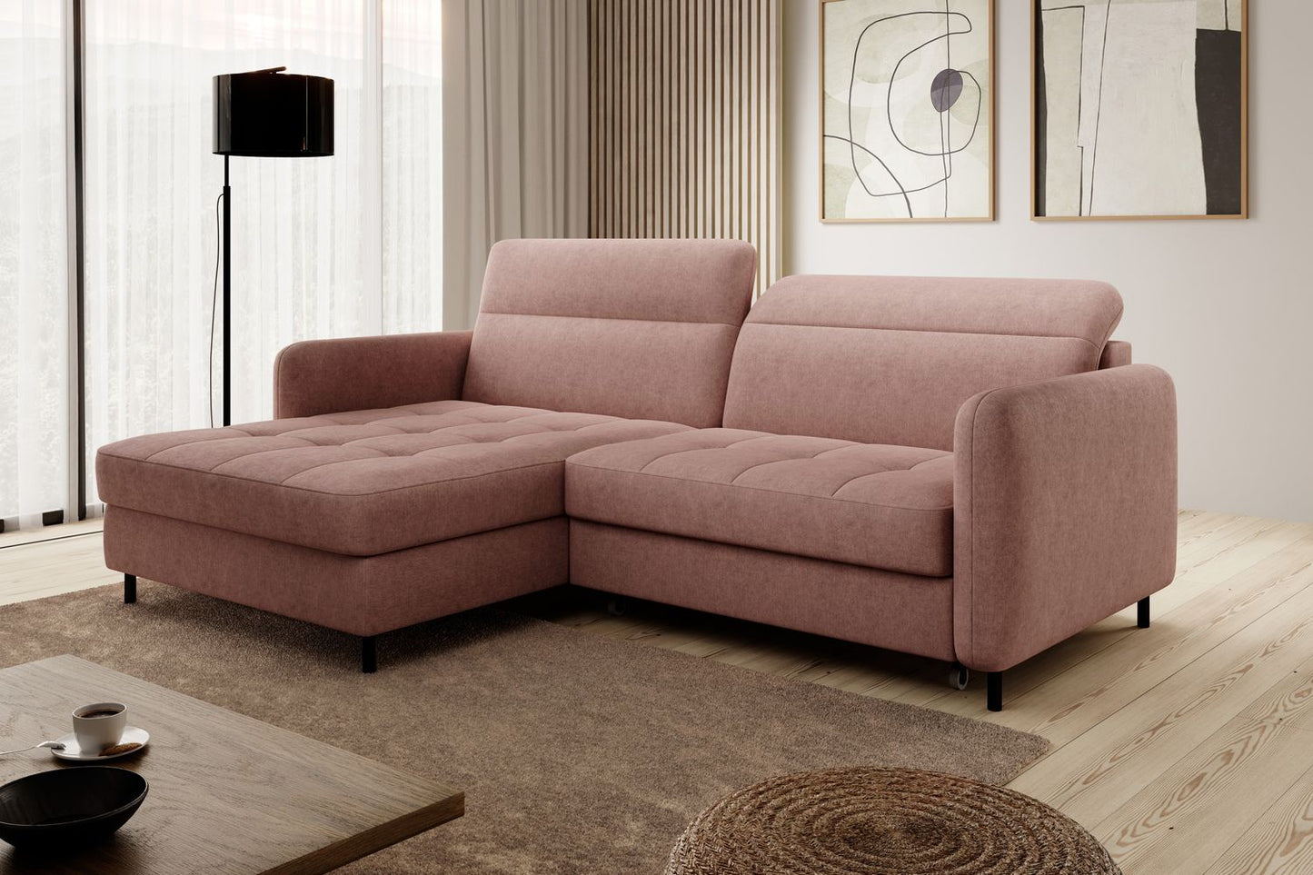 Corner Sleeper Sofa Portree 15 | size: Width: 228cm, Height: 100cm, Depth: 165cm | color: Raquel | image: 1 | variant: 1015543