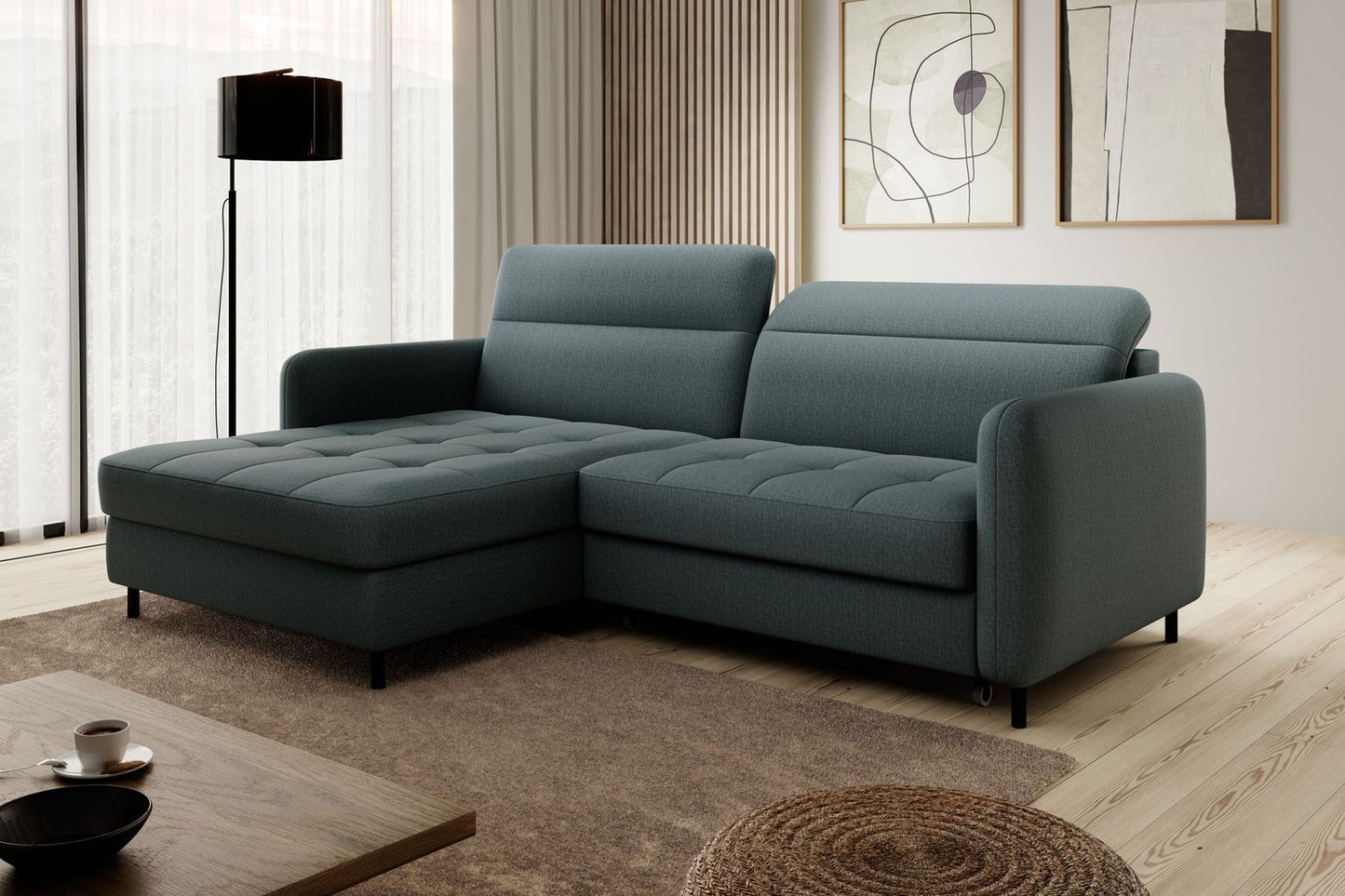 Corner Sleeper Sofa Portree 16 | size: Width: 228cm, Height: 100cm, Depth: 165cm | color: Manhattan | image: 1 | variant: 1015544