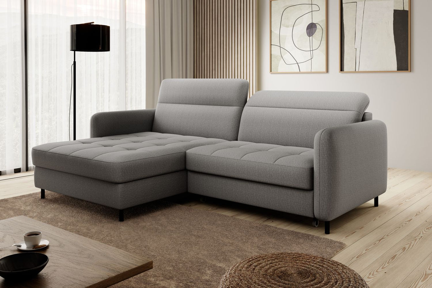 Corner Sleeper Sofa Portree 2 | size: Width: 228cm, Height: 100cm, Depth: 165cm | color: Manhattan | image: 1 | variant: 1015530