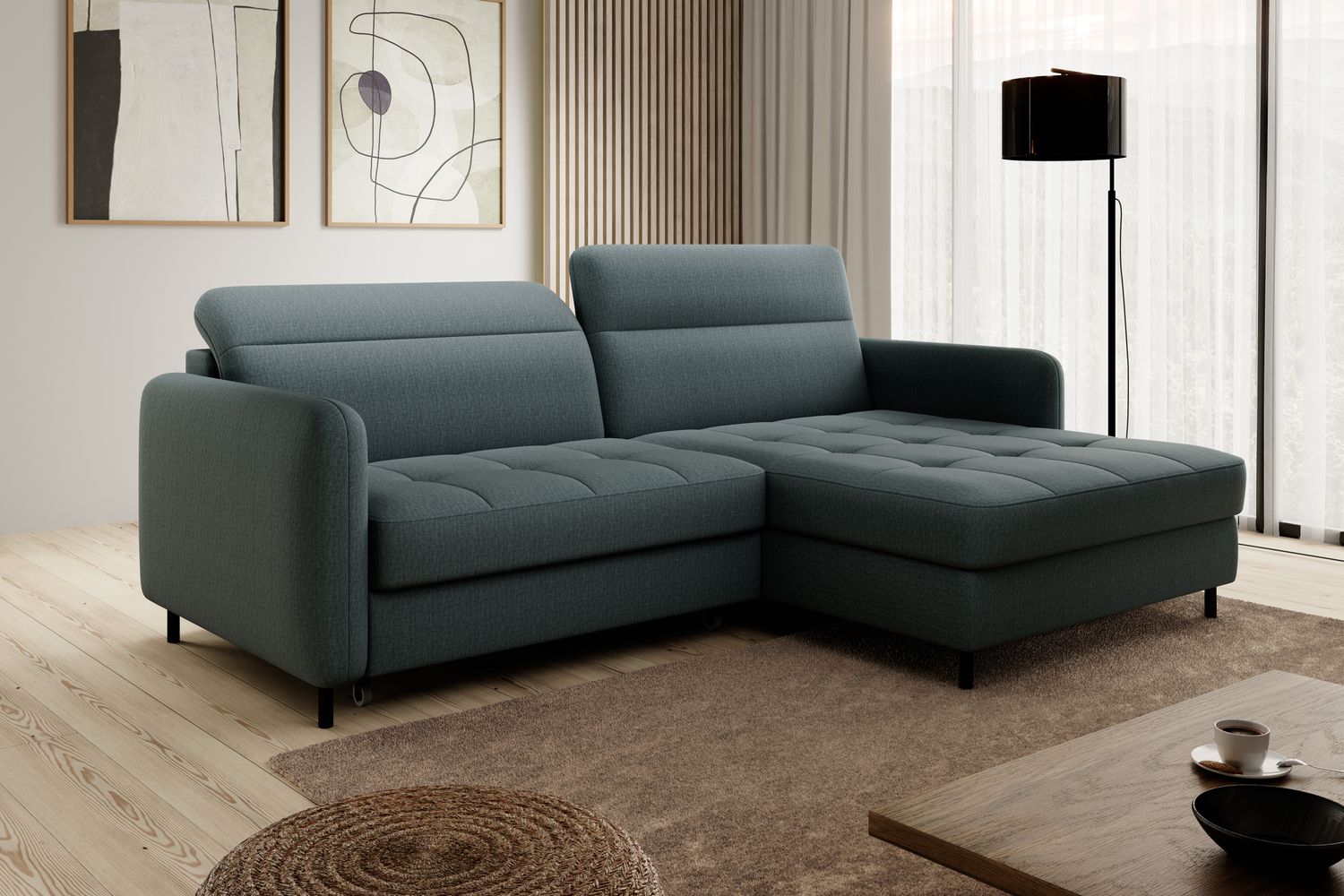 Corner Sleeper Sofa Portree 35 | size: Width: 228cm, Height: 100cm, Depth: 165cm | color: Manhattan | image: 1 | variant: 1015563
