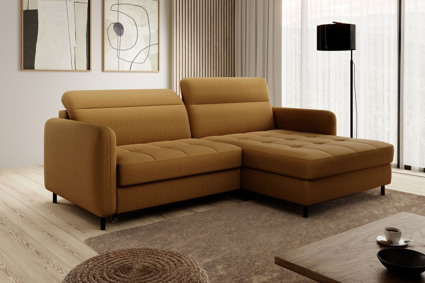 Corner Sleeper Sofa Portree 39 | size: Width: 228cm, Height: 100cm, Depth: 165cm | color: Manhattan | image: 1 | variant: 1015567