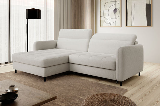 Corner Sleeper Sofa Portree | size: Width: 228cm, Height: 100cm, Depth: 165cm | color: White | image: 1 | variant: 1014977