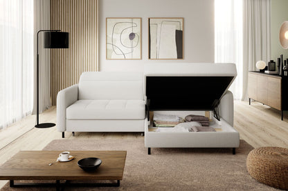 Corner Sleeper Sofa Portree | size: Width: 228cm, Height: 100cm, Depth: 165cm | color: White | image: 2 | variant: 1014977