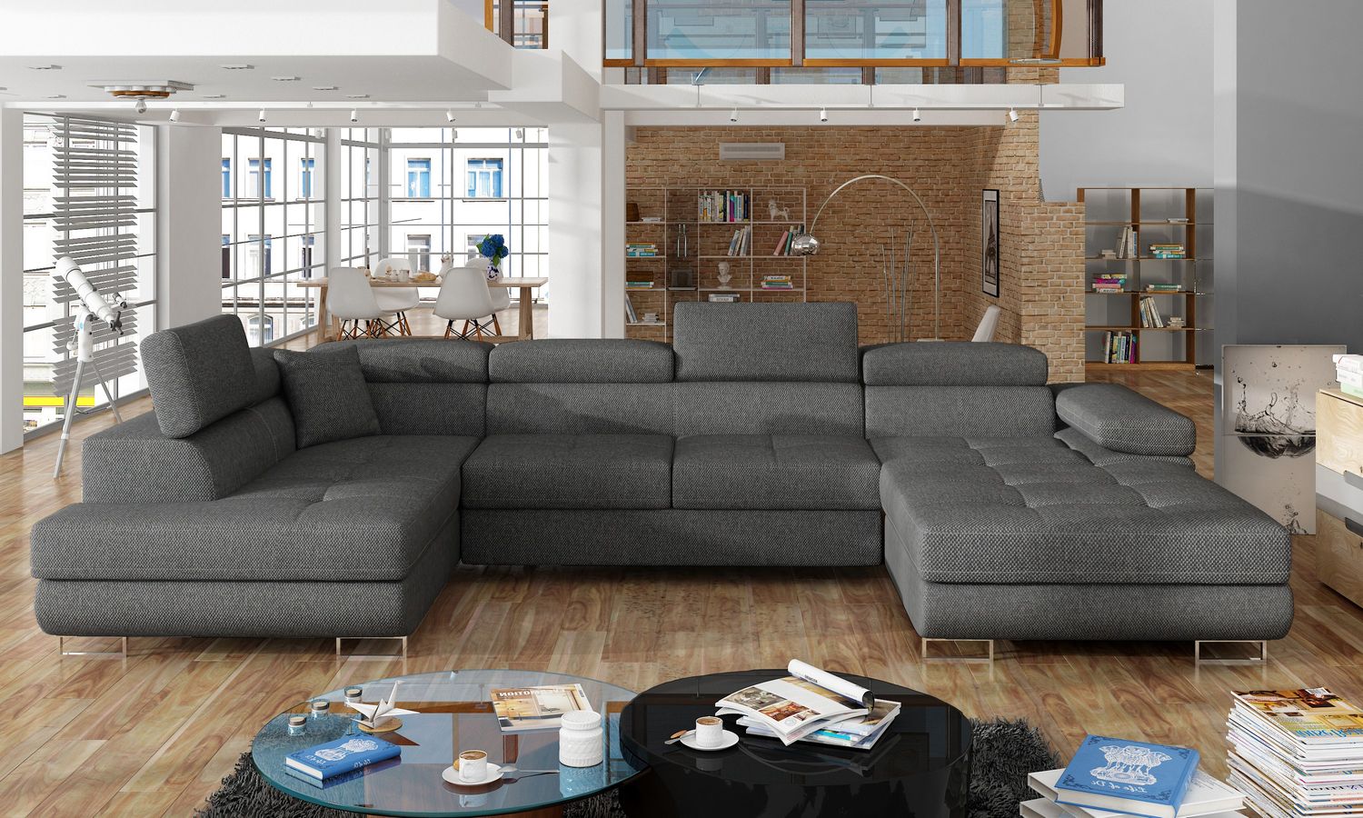 Corner Sleeper Sofa Rodrigo 19 | size: Width: 345cm, Height: 90cm, Depth: 58cm | color: Inari | image: 1 | variant: 1016387