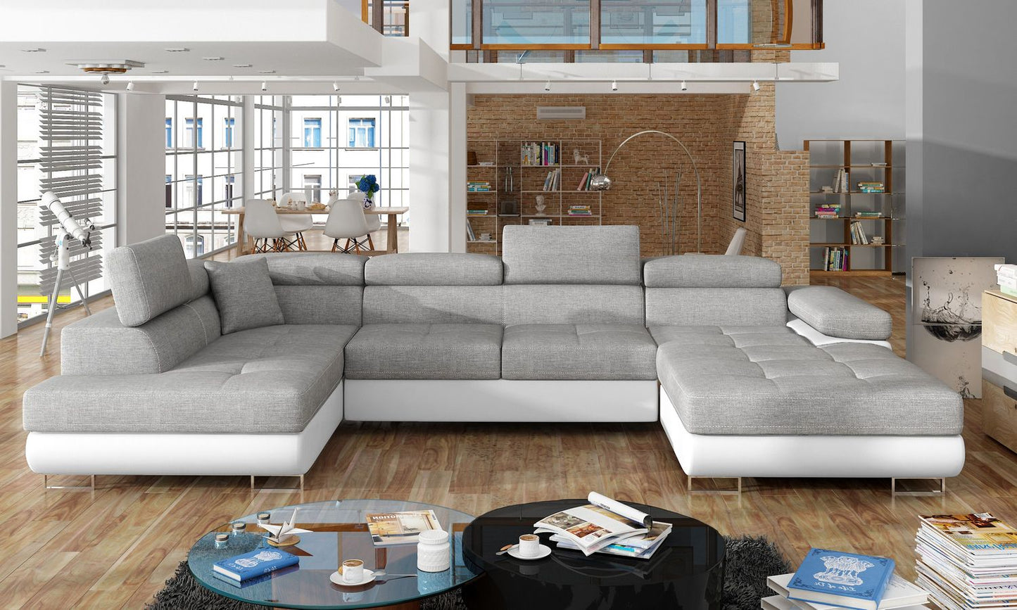 Corner Sleeper Sofa Rodrigo 36 | size: Width: 345cm, Height: 90cm, Depth: 58cm | color: Sawana/Soft | image: 1 | variant: 1016404