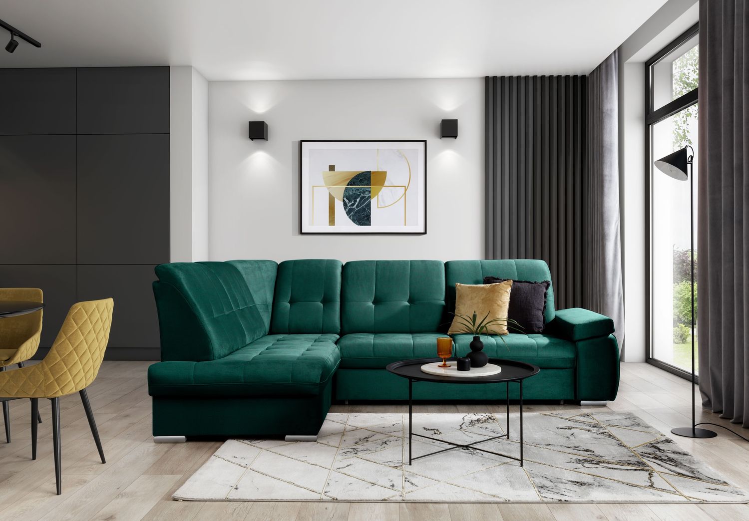 Corner Sleeper Sofa Sado 29 | size: Width: 272cm, Height: 95cm, Depth: 192cm | color: Nube | image: 1 | variant: 1015217