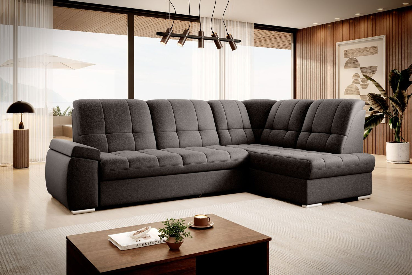 Corner Sleeper Sofa Sado 60 | size: Width: 272cm, Height: 95cm, Depth: 192cm | color: Flores | image: 1 | variant: 1015248