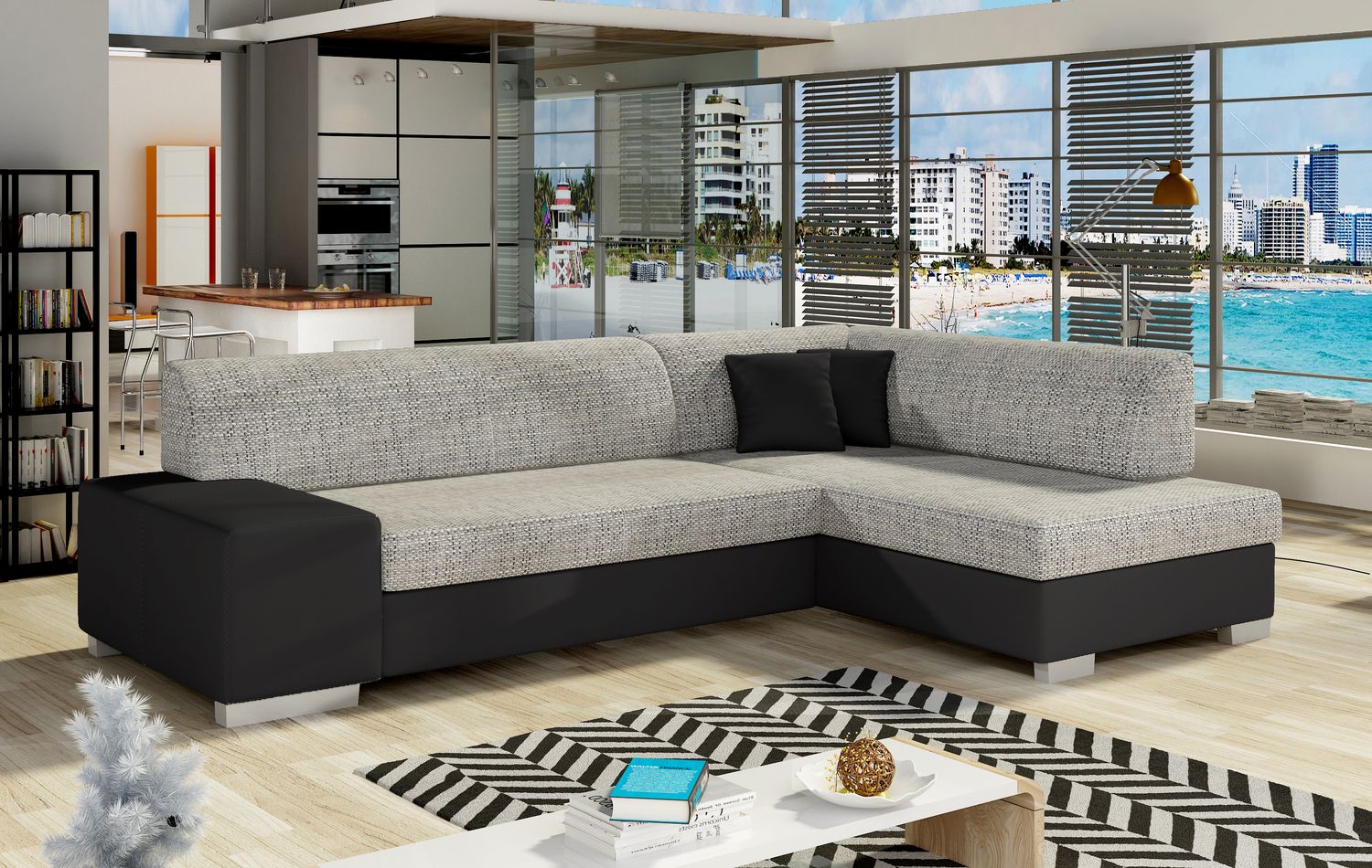 Corner Sleeper Sofa Salisbury 12 | size: Width: 268cm, Height: 73cm, Depth: 167cm | color: Berlin/Soft | image: 1 | variant: 1016615