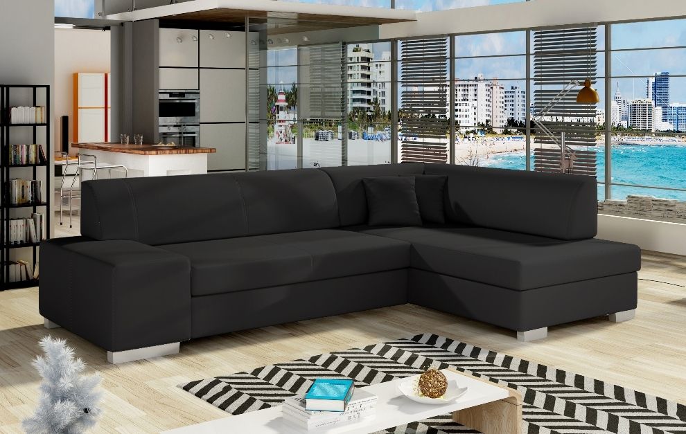 Corner Sleeper Sofa Salisbury | size: Width: 268cm, Height: 73cm, Depth: 167cm | color: Black | image: 0 | variant: 1008869