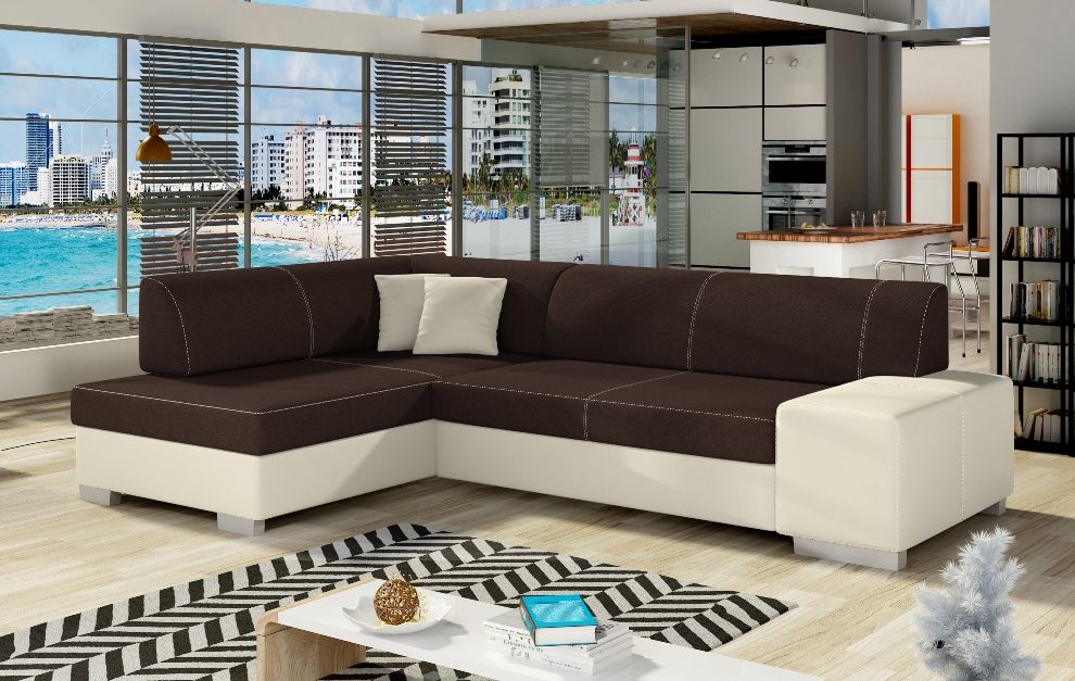 Corner Sleeper Sofa Salisbury | size: Width: 268cm, Height: 73cm, Depth: 167cm | color: Brown/Beige | image: 0 | variant: 1008860