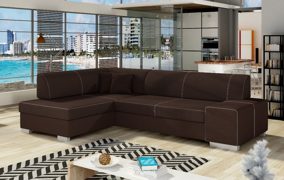 Corner Sleeper Sofa Salisbury | size: Width: 268cm, Height: 73cm, Depth: 167cm | color: Brown | image: 0 | variant: 1008856