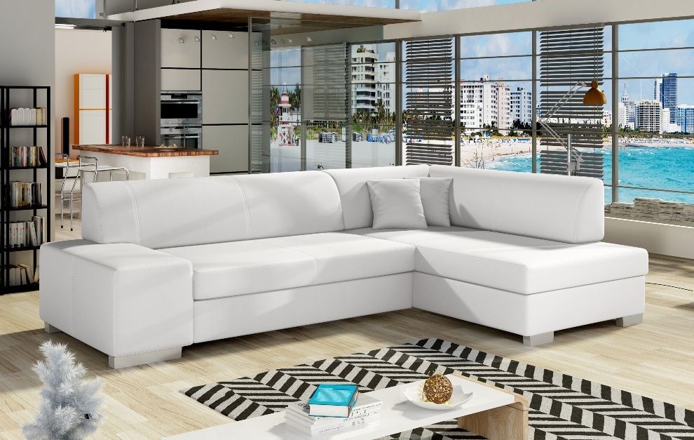 Corner Sleeper Sofa Salisbury | size: Width: 268cm, Height: 73cm, Depth: 167cm | color: White | image: 0 | variant: 1008870