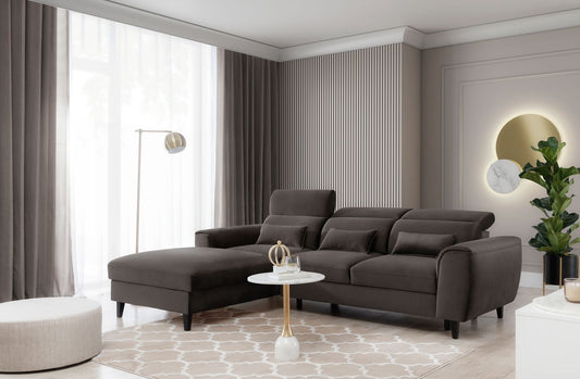 Corner Sleeper Sofa Scarborough 4 | size: Width: 267cm, Height: 100cm, Depth: 196cm | color: Velvetmat | image: 1 | variant: 1015432