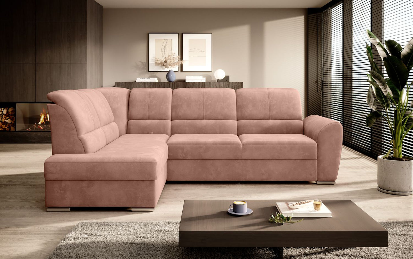 Corner Sleeper Sofa Siber 24 | size: Width: 270cm, Height: 93cm, Depth: 186cm | color: Nube | image: 1 | variant: 1015292