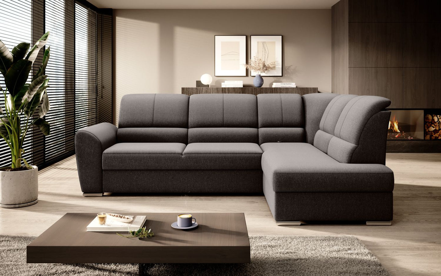 Corner Sleeper Sofa Siber 61 | size: Width: 270cm, Height: 93cm, Depth: 186cm | color: Flores | image: 1 | variant: 1015329