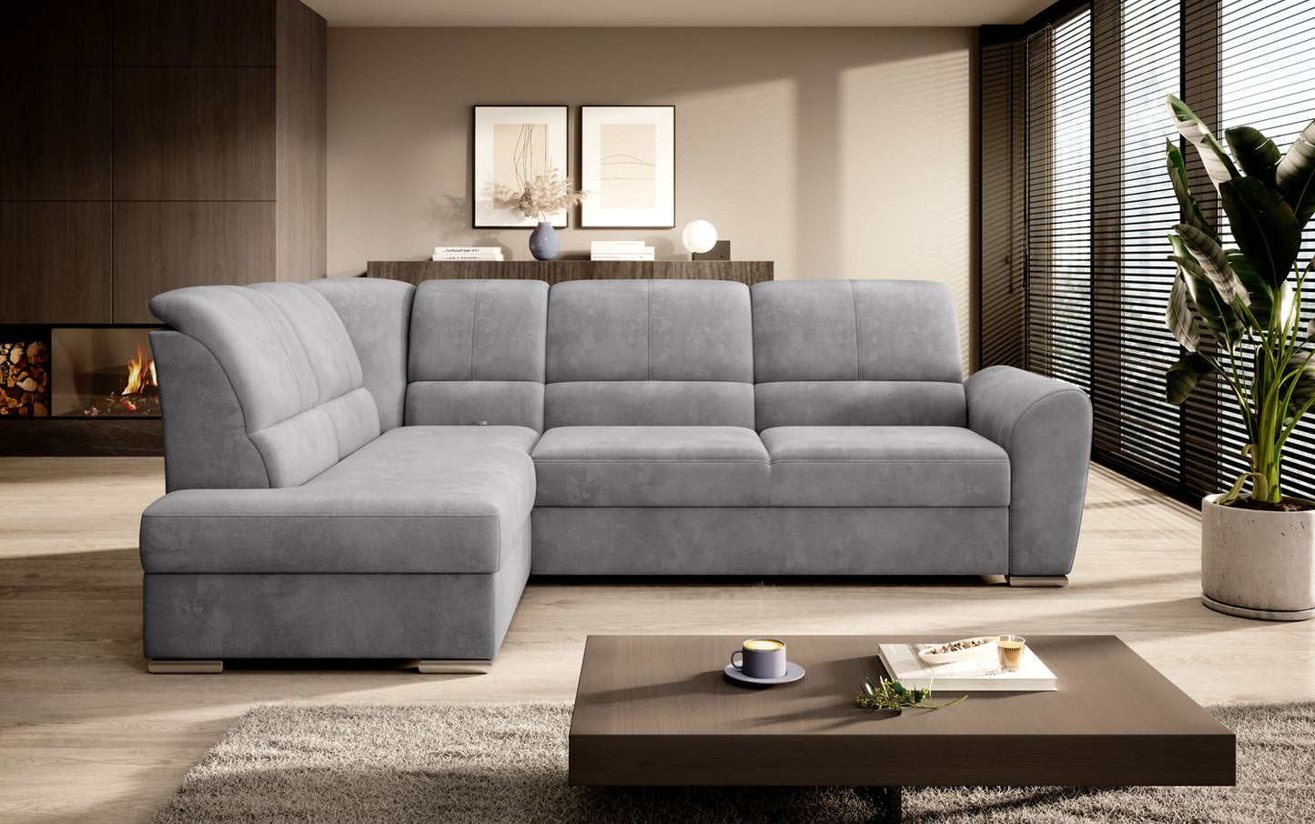 Corner Sleeper Sofa Siber | size: Width: 270cm, Height: 93cm, Depth: 186cm | color: Nube | image: 1 | variant: 1015268