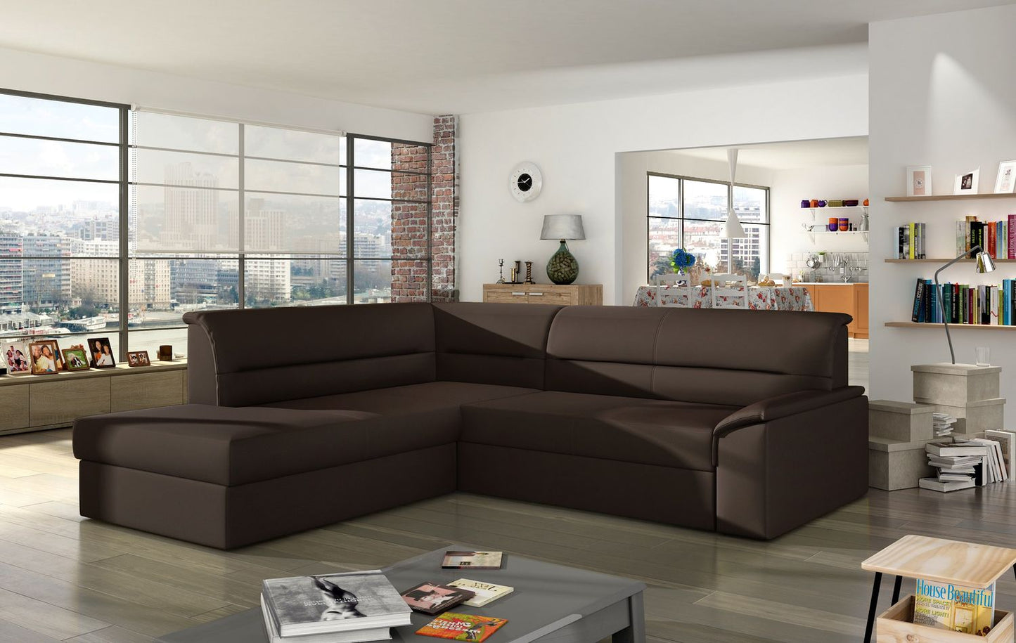 Corner Sleeper Sofa Sleaford 10 | size: Width: 212cm, Height: 90cm, Depth: 65cm | color: Soft | image: 1 | variant: 1016443