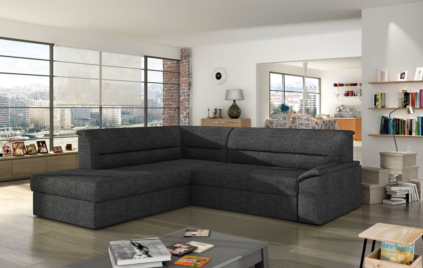 Corner Sleeper Sofa Sleaford 7 | size: Width: 212cm, Height: 90cm, Depth: 65cm | color: Sawana | image: 1 | variant: 1016440