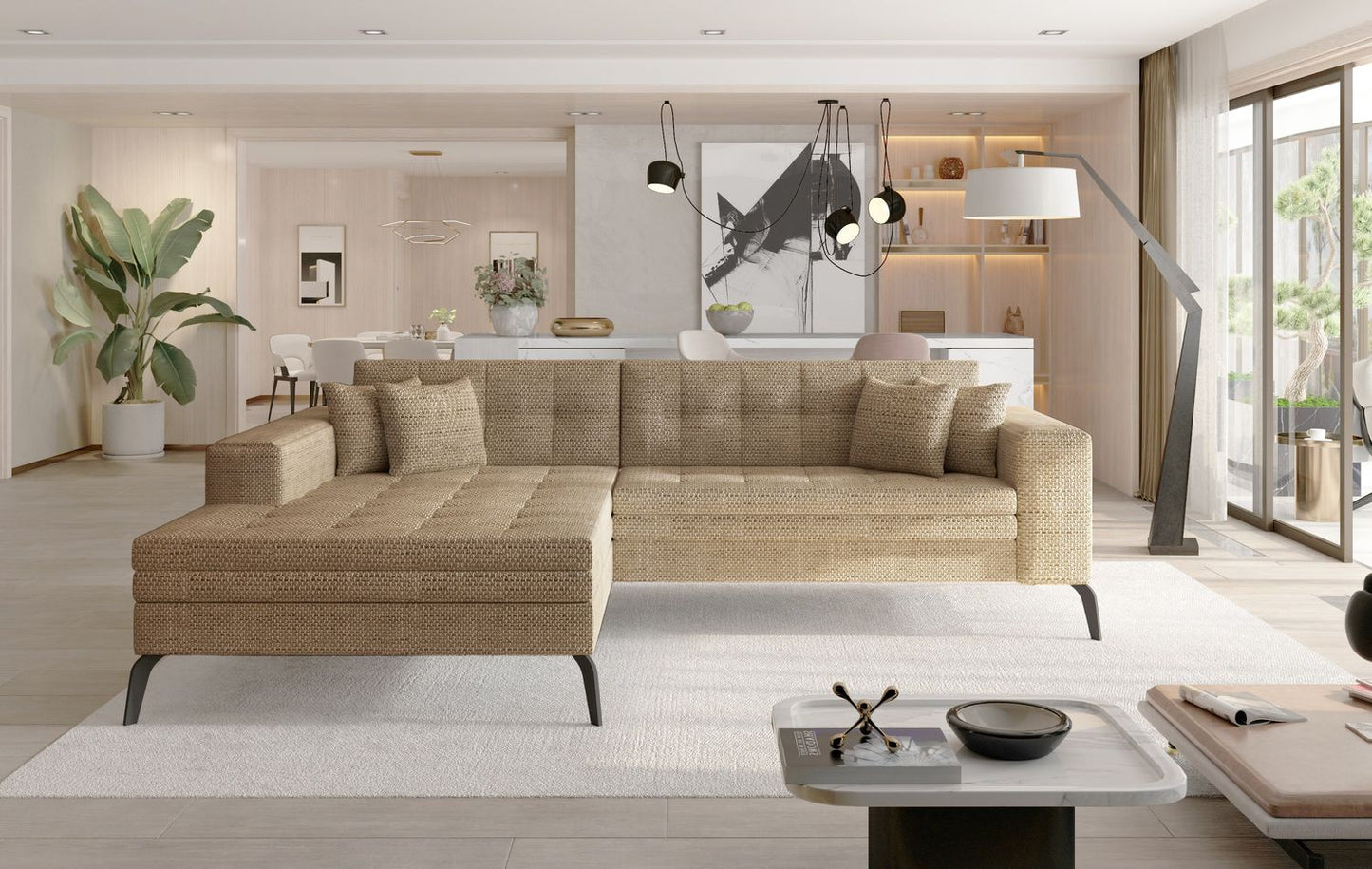 Corner Sleeper Sofa Solange 2 | size: Width: 292cm, Height: 80cm, Depth: 196cm | color: Berlin | image: 1 | variant: 1016411
