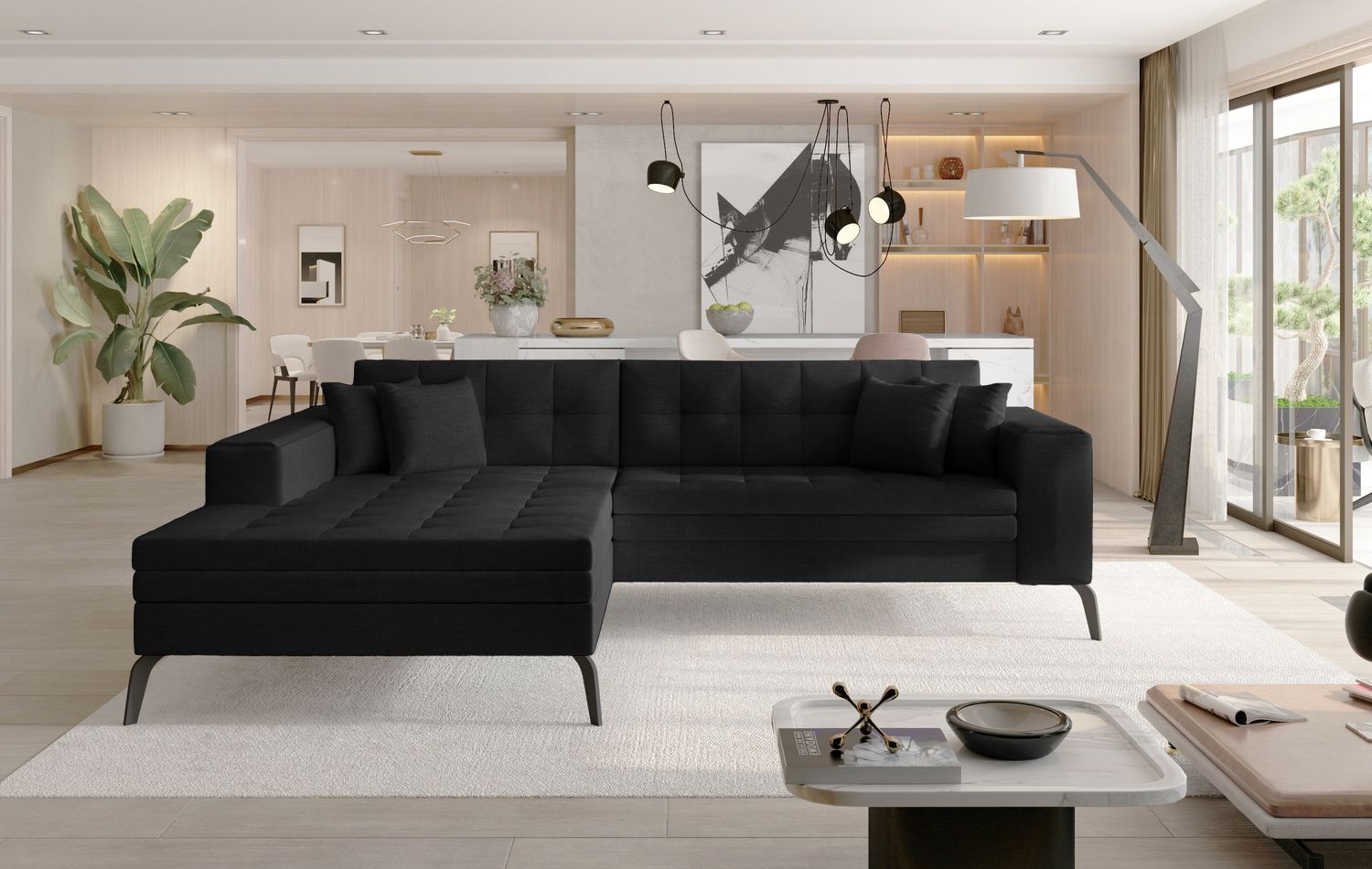Corner Sleeper Sofa Solange 3 | size: Width: 292cm, Height: 80cm, Depth: 196cm | color: Sawana | image: 1 | variant: 1016412