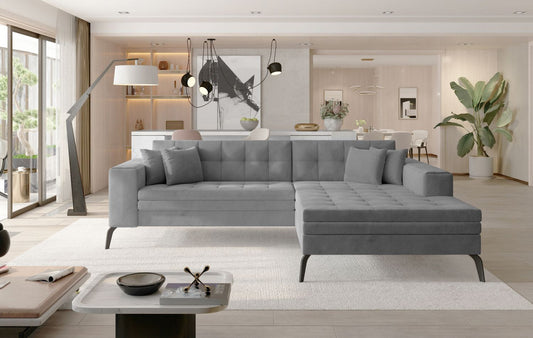 Corner Sleeper Sofa Solange 44 | size: Width: 292cm, Height: 80cm, Depth: 196cm | color: Monolith | image: 1 | variant: 1016453