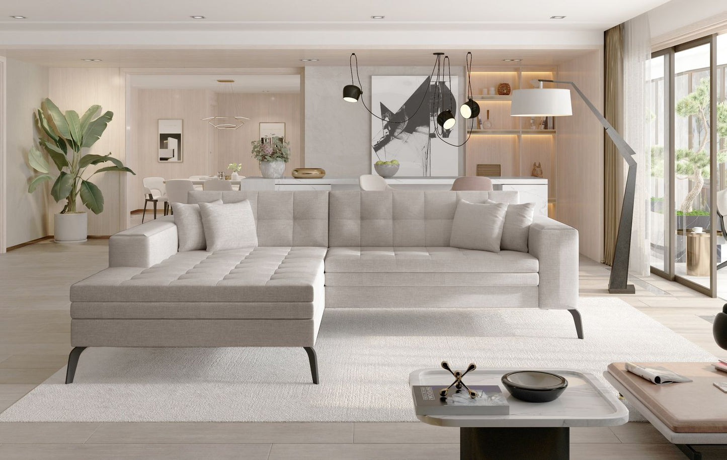 Corner Sleeper Sofa Solange 7 | size: Width: 292cm, Height: 80cm, Depth: 196cm | color: Cover | image: 1 | variant: 1016416