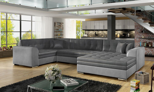 Corner Sleeper Sofa St Ives 11 | size: Width: 338cm, Height: 78cm, Depth: 189cm | color: Monolith | image: 1 | variant: 1016378