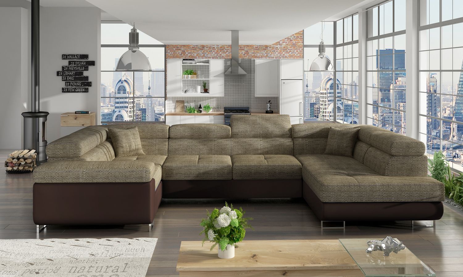 Corner Sleeper Sofa Stamford 1 | size: Width: 202cm, Height: 90cm, Depth: 58cm | color: Berlin/Soft | image: 1 | variant: 1016707