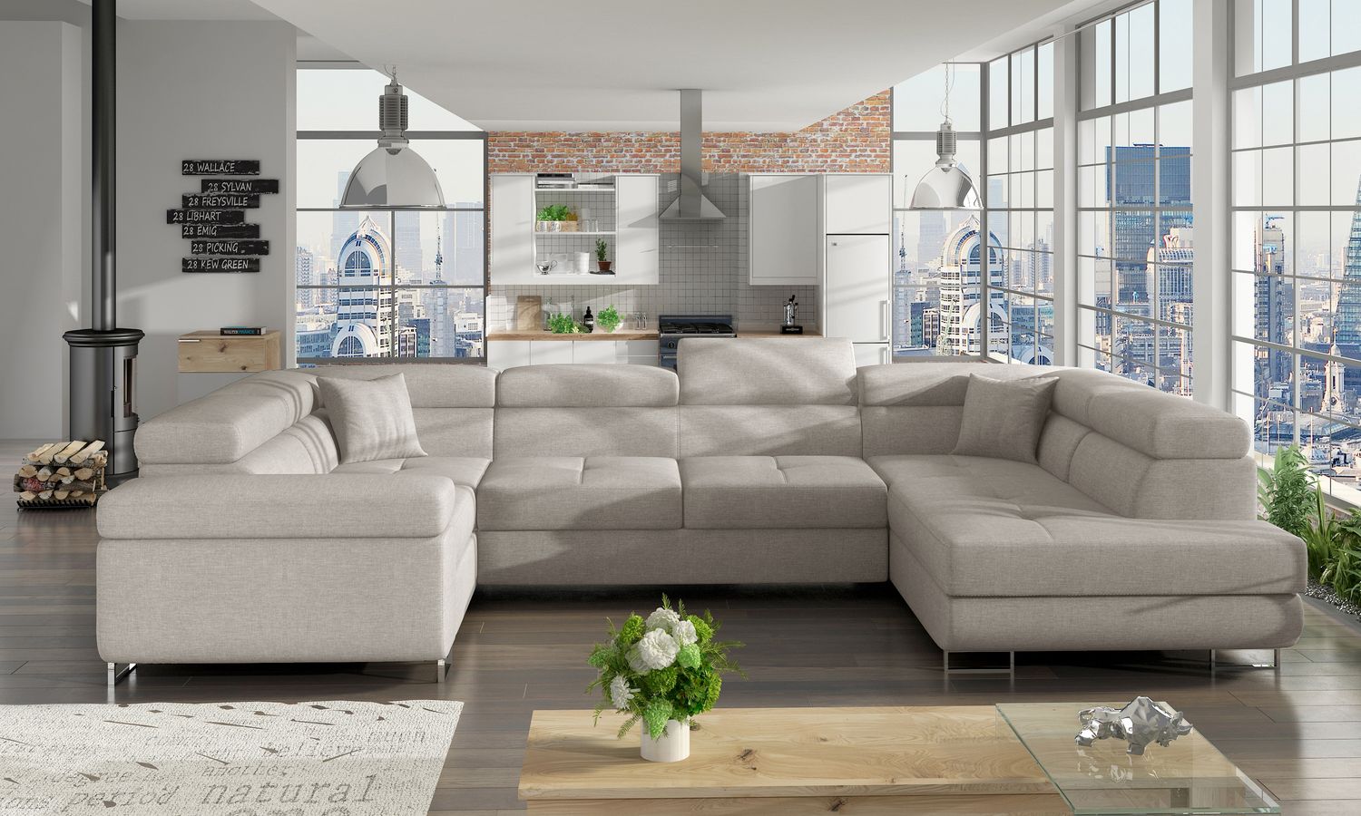 Corner Sleeper Sofa Stamford 24 | size: Width: 202cm, Height: 90cm, Depth: 58cm | color: Cover | image: 1 | variant: 1016730
