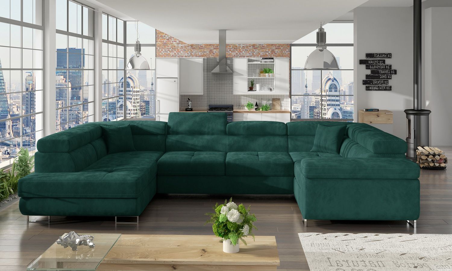Corner Sleeper Sofa Stamford 42 | size: Width: 340cm, Height: 90cm, Depth: 58cm | color: Kronos | image: 1 | variant: 1016748